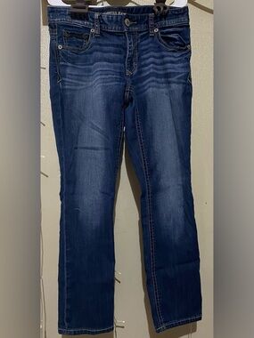 Express Women's Dark Indigo Straight Leg Jeans